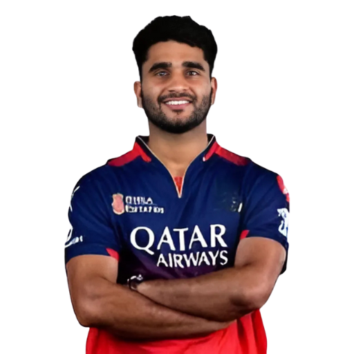 Abhinandan Singh posing in Royal Challengers Bengaluru jersey 2025