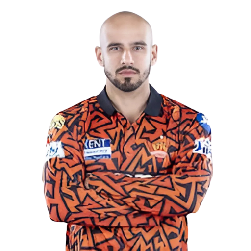 Abhinav Manohar posing in Sunrisers Hyderabad jersey 2025