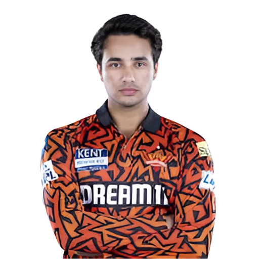 Abhishek Sharma posing in Sunrisers Hyderabad jersey 2025