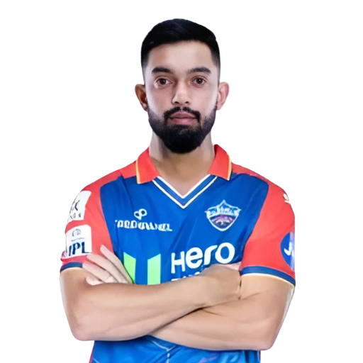 Ajay Mandal posing in delhi capitals kit