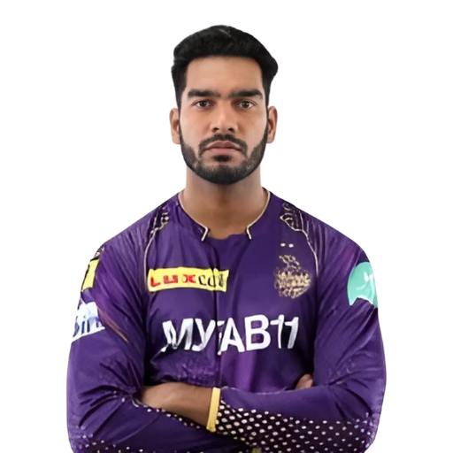 Venkatesh Iyer posing in Kolkata Knight Riders jersey