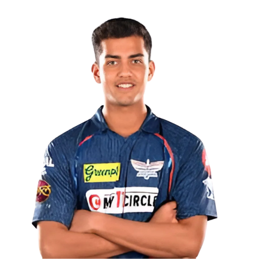 Arshin Kulkarni posing in lucknow super giants jersey