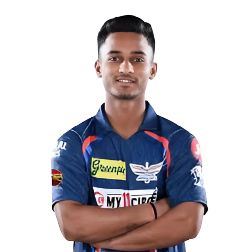 Ayush Badoni posing in lucknow super giants jersey