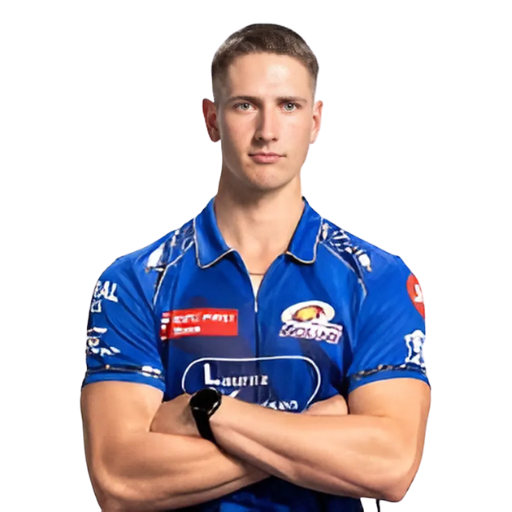 Bevon Jacobs posing in mumbai indians jersey