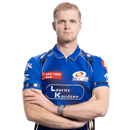 Corbin Bosch posing in mumbai indians jersey