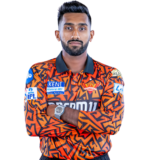 Eshan Malinga posing in Sunrisers Hyderabad jersey 2025