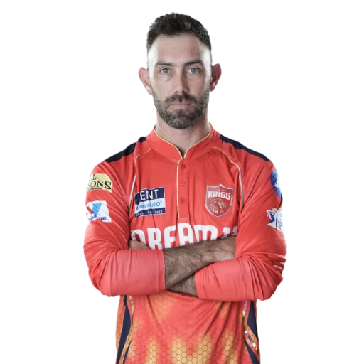 Glenn Maxwell posing in punjab kings jersey 2025