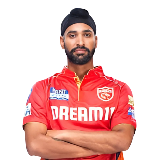 Harpreet Brar posing in punjab kings jersey 2025