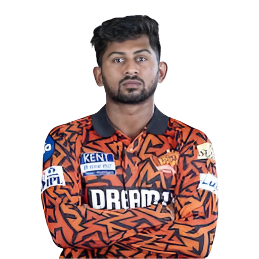 Kamindu Mendis posing in Sunrisers Hyderabad jersey 2025