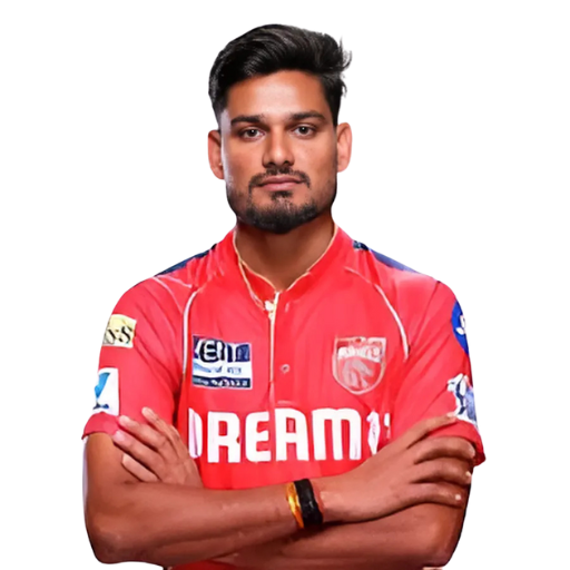 Kuldeep Sen posing in punjab kings jersey 2025
