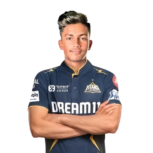 Kumar Kushagra posing in gujarat titans jersey