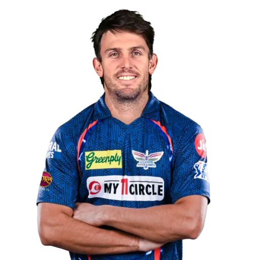 Mitchell Marsh posing in lucknow super giants jersey
