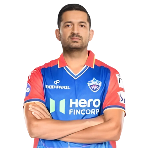 Mohit Sharma posing in delhi capitals kit