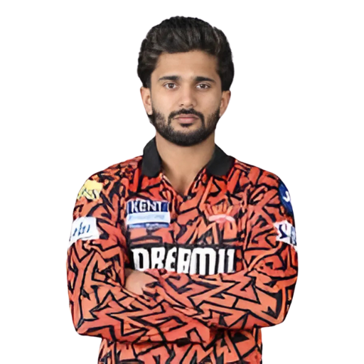 Nitish Kumar Reddy posing in Sunrisers Hyderabad jersey 2025