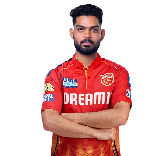 Pyla Avinash posing in punjab kings jersey 2025