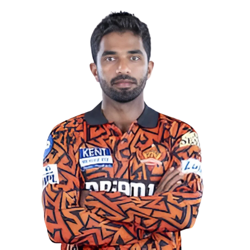Sachin Baby posing in Sunrisers Hyderabad jersey 2025