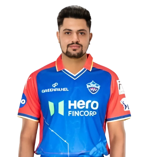 Sameer Rizvi posing in delhi capitals kit