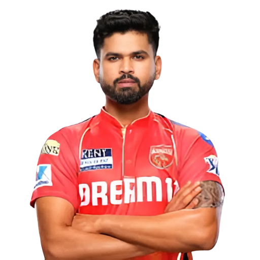 Shreyas Iyer posing in punjab kings jersey 2025