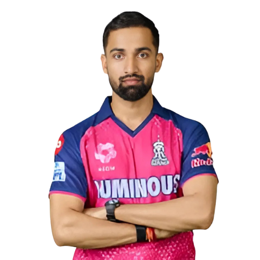Shubham Dubey posing in Rajasthan Royals jersey 2025Shubham Dubey posing in Rajasthan Royals jersey 2025