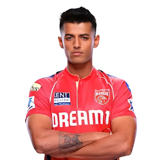 Suryansh Shedge posing in punjab kings jersey 2025