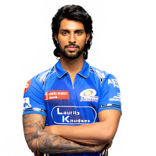 Tilak Varma posing in mumbai indians jersey