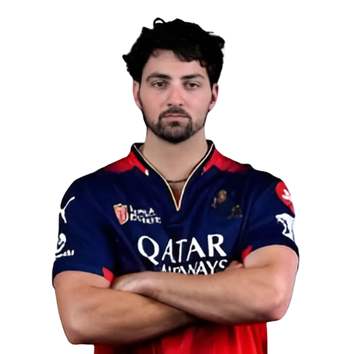Tim David posing in Royal Challengers Bengaluru jersey 2025
