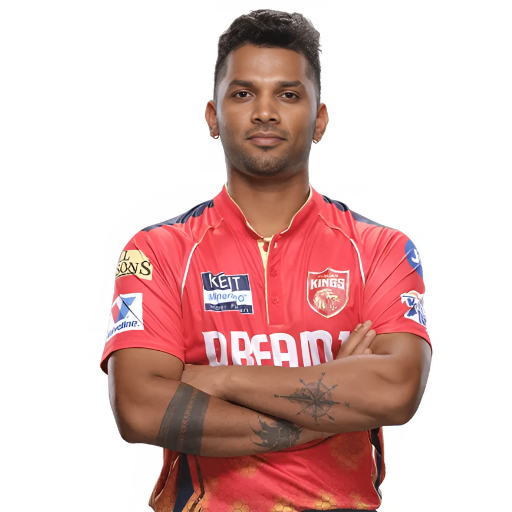 Vishnu Vinod posing in punjab kings jersey 2025