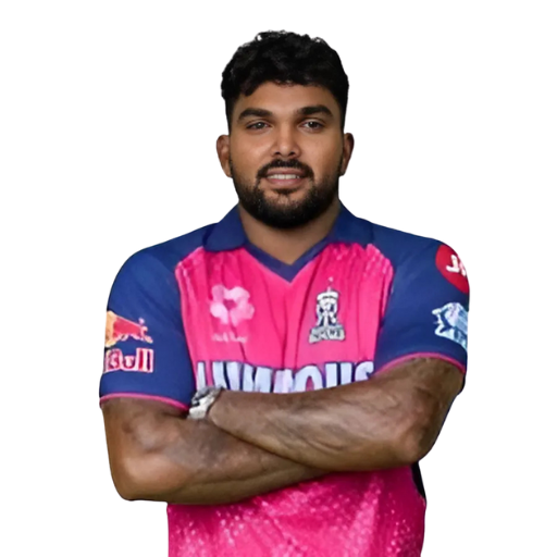 Wanindu Hasaranga posing in Rajasthan Royals jersey 2025