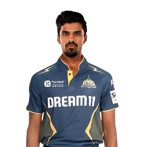 Washington Sundar posing in gujarat titans jersey