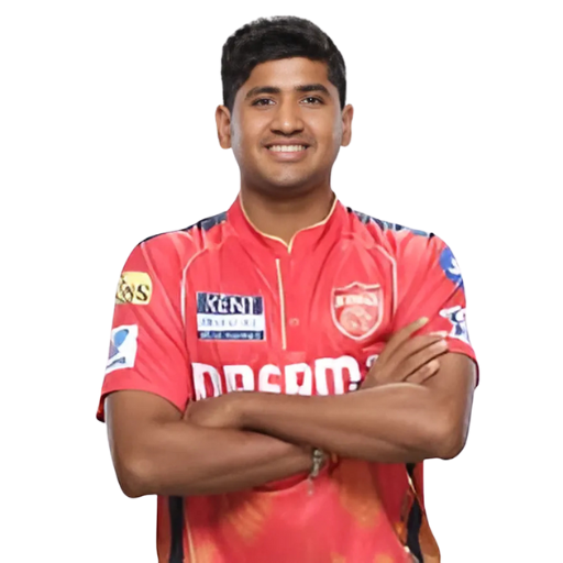 Yash Thakur posing in punjab kings jersey 2025